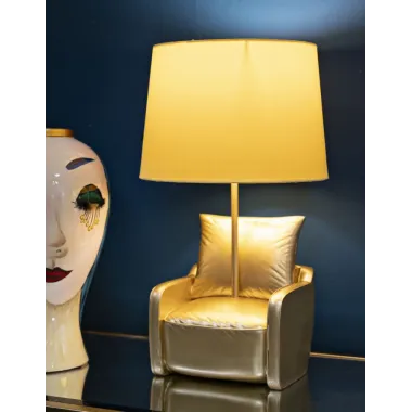 LAMPA NOCNA W STYLU MID-CENTURY ŻÓŁTA 26X46 cm